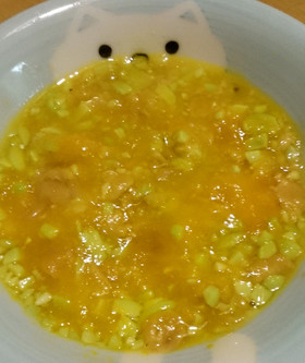【離乳食中期】枝豆と納豆のカボチャ和え