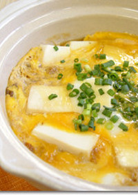豆腐とおかかの卵とじ鍋