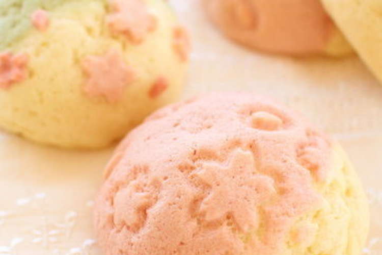 桜抜型で 春のメロンパン レシピ 作り方 By かっぱ橋浅井商店 クックパッド