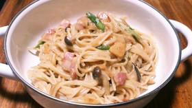 きのこ*ベーコンの和風クリームパスタ