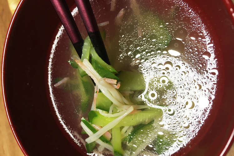 きゅうりとえのきと桜海老の中華スープ レシピ 作り方 By かなこ73 クックパッド 簡単おいしいみんなのレシピが367万品