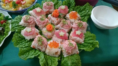 ひな祭りにも⭐押し寿司の写真