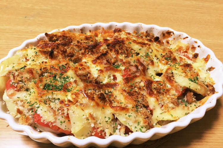 簡単 じゃがいもとツナとトマトのチーズ焼 レシピ 作り方 By Motsu クックパッド