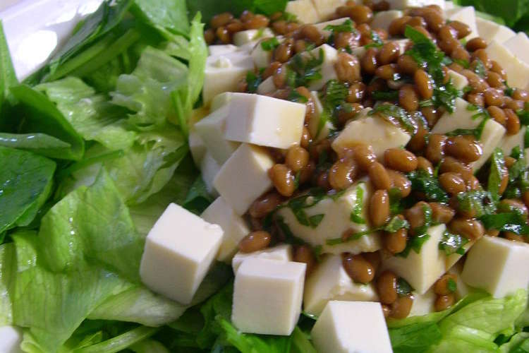 納豆ドレッシングでお豆腐のサラダ レシピ 作り方 By Nabeko44kazu クックパッド
