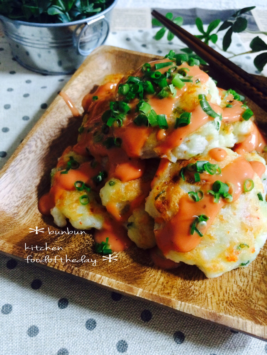 お豆腐とはんぺんのふわふわ焼き♡の画像