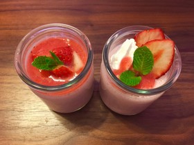 花粉症対策にも♡いちごヨーグルトプリン♡