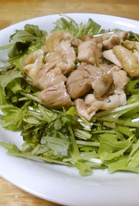 鶏肉と水菜のポン酢サラダ