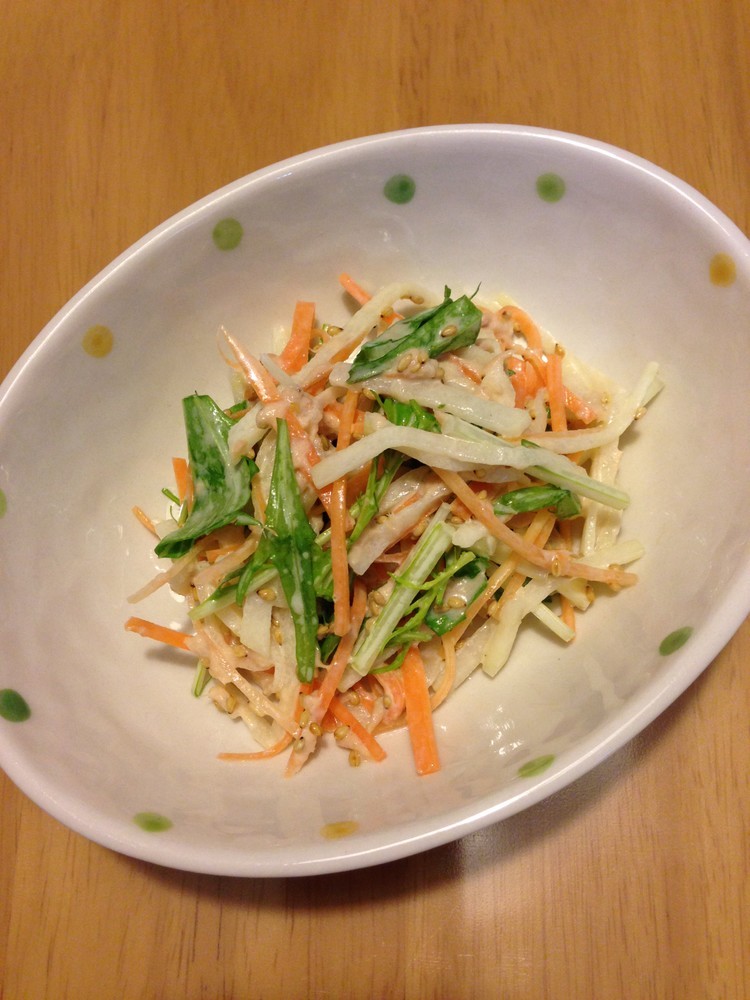 大根と水菜のマヨごまサラダ☆の画像