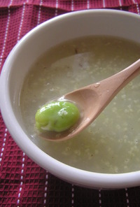 雑穀スープ～空豆ともちきび