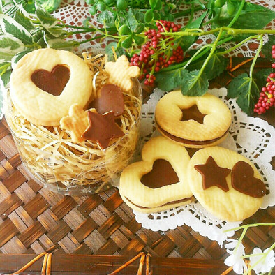 スライス生チョコ♡チョコサンドクッキーの写真