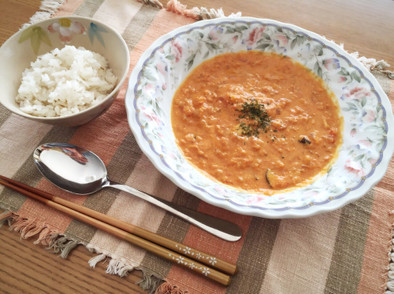 豆乳と野菜の食べるスープの写真