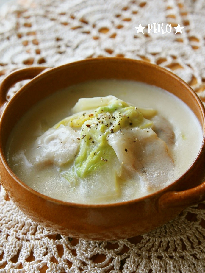簡単♪豚肉と白菜のトロトロ♡豆乳スープの画像