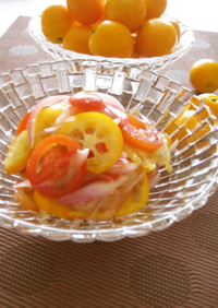 簡単☆金柑とトマトの爽やかマリネ風サラダ