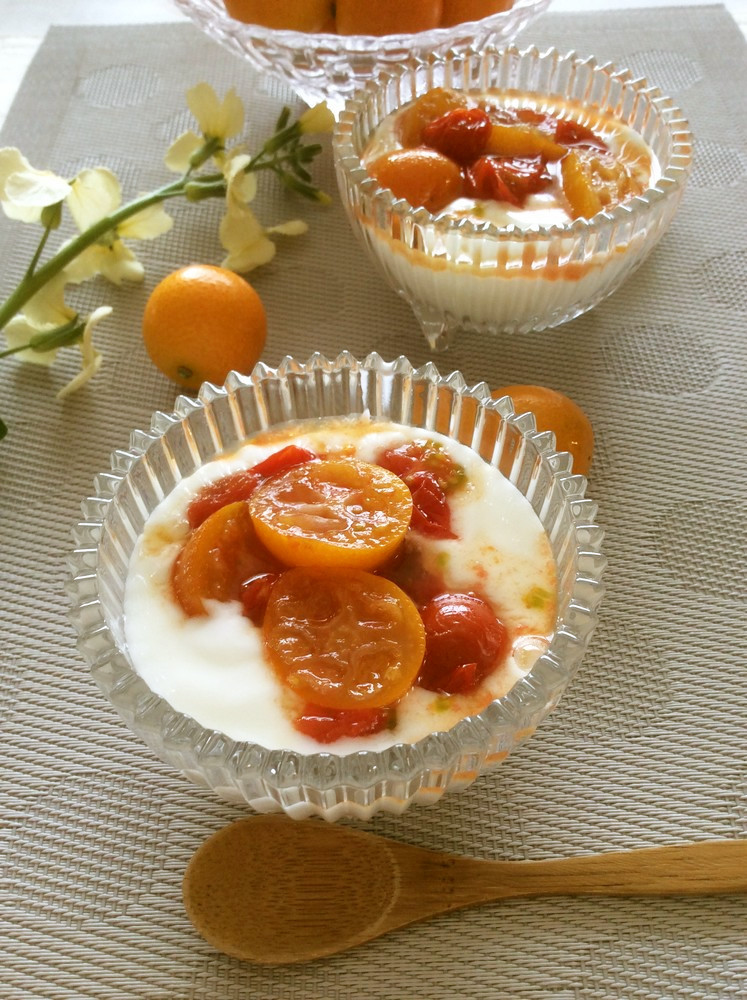 簡単☆金柑とトマトのヨーグルトデザートの画像