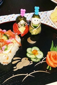 ひな祭り♪ちらし寿司とお雛様♡