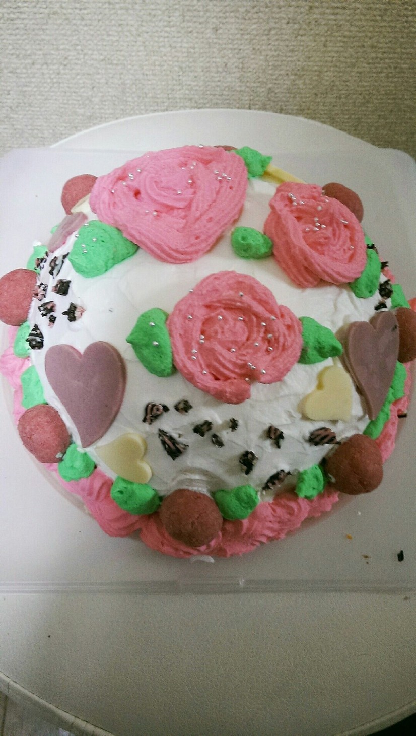 薔薇の簡単ムースドームケーキ。雛祭りにもの画像