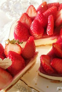 ひな祭りにも✾苺のレアチーズケーキ