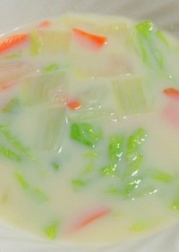 あったか白菜の豆乳スープ