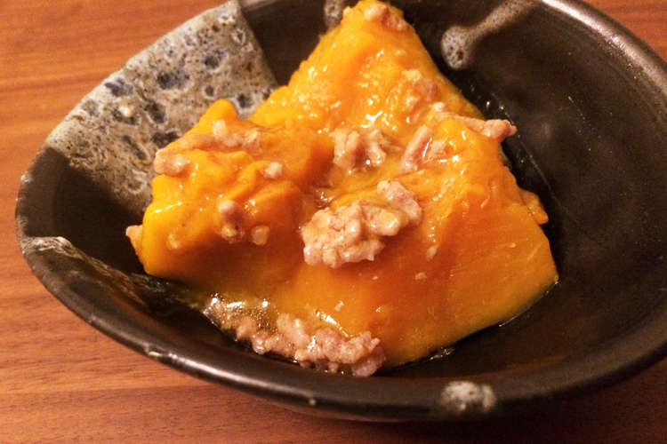 圧力鍋で簡単 かぼちゃのそぼろ煮 レシピ 作り方 By まりなちゅら クックパッド