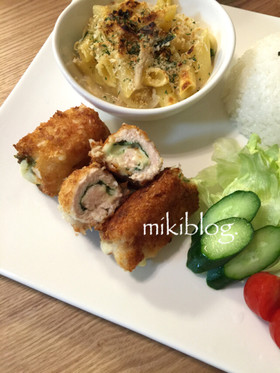 簡単✱揚げない✱ささみと大葉チーズフライ