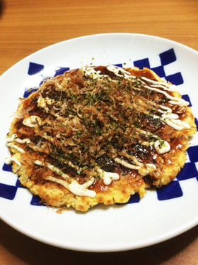 袋でまぜまぜ☆もやしとおからのお好み焼き