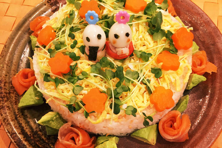 子供が喜ぶ ひな祭りのケーキ寿司 レシピ 作り方 By ママひなこ クックパッド