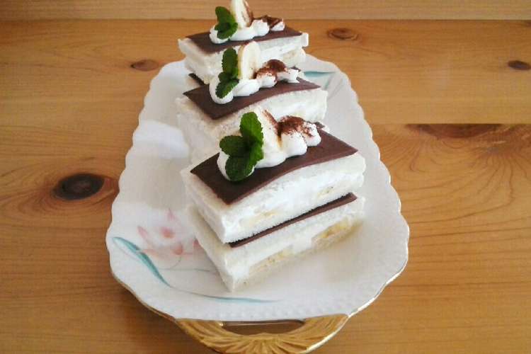 ショートケーキ風 チョコバナナサンド レシピ 作り方 By Sawako クックパッド
