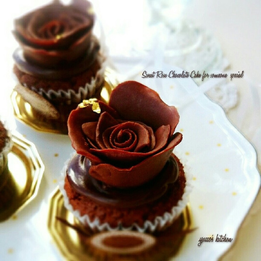 簡単✾薔薇のチョコレートケーキの画像