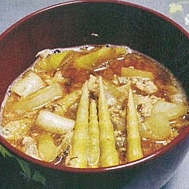 たけのこ汁 根曲り竹の味噌汁 レシピ 作り方 By 全国農業新聞の献立 クックパッド