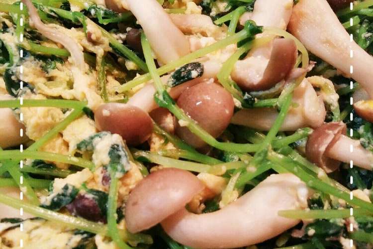 白だしで簡単 豆苗としめじの卵炒め レシピ 作り方 By けいこ317 クックパッド 簡単おいしいみんなのレシピが355万品