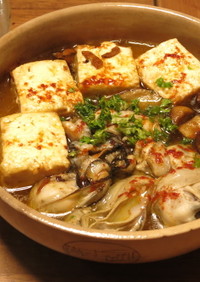 牡蠣・豆腐・マッシュルームのアヒージョ
