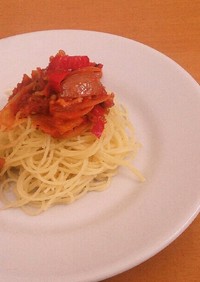 ひき肉とトマトパスタ【簡単】