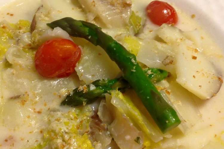 Staub鍋で白菜と白身魚のチャウダー レシピ 作り方 By Ritsuko777 クックパッド