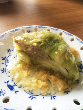 春キャベツのレンジ蒸し☆春色あんかけ