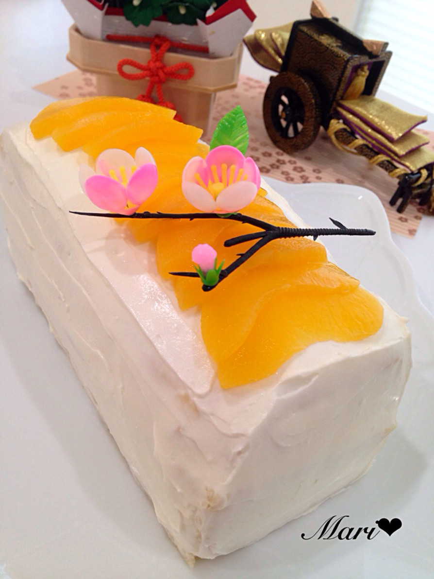 雛祭り♡ヨーグルト使い切り♡ピーチケーキの画像