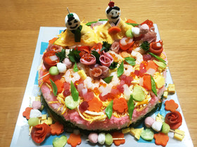 ひな祭り♡簡単!ちらし寿司ケーキ風