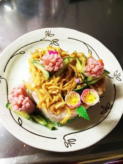 ひな祭り★ハートのちらし寿司の写真