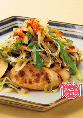 魚肉ソーセージとねぎのしょうゆ炒め