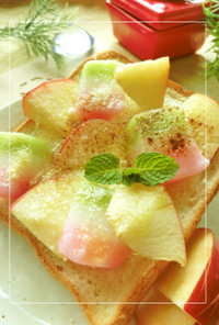 ひし餅×林檎の粉チーズレモントースト