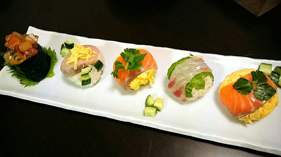 刺身盛合せで！簡単手まり寿司の画像