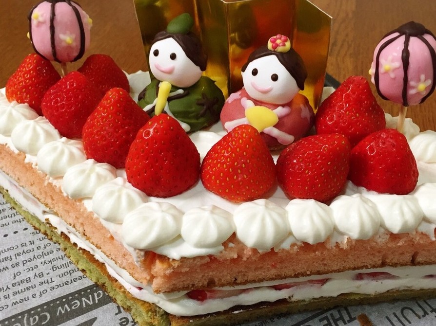 ホットケーキミックスで作るひな祭りケーキの画像