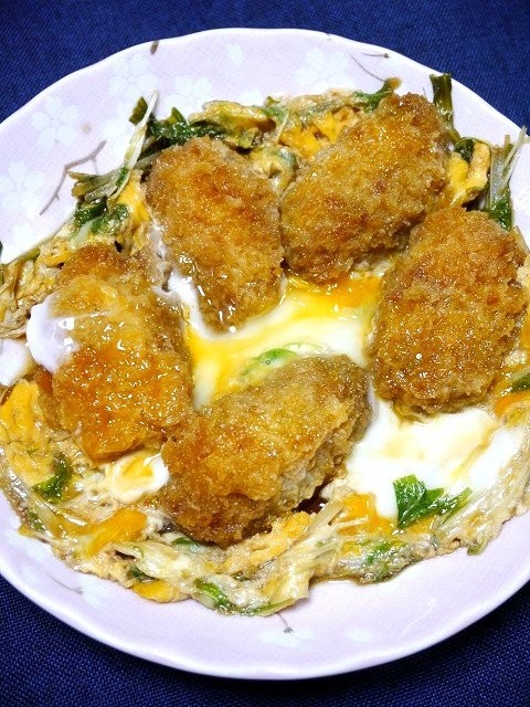 簡単！カキ丼(カキの卵とじ)牡蠣風味の画像