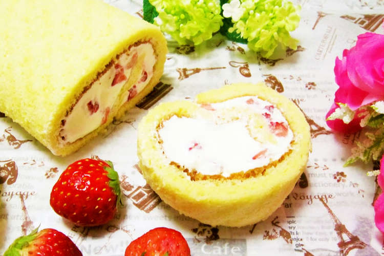 手軽で美味しい 苺のミルキーロールケーキ レシピ 作り方 By Satorisu クックパッド