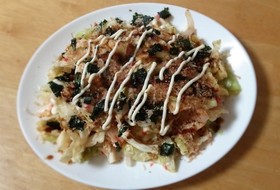 キャベツと玉ねぎのお好み焼き風炒め