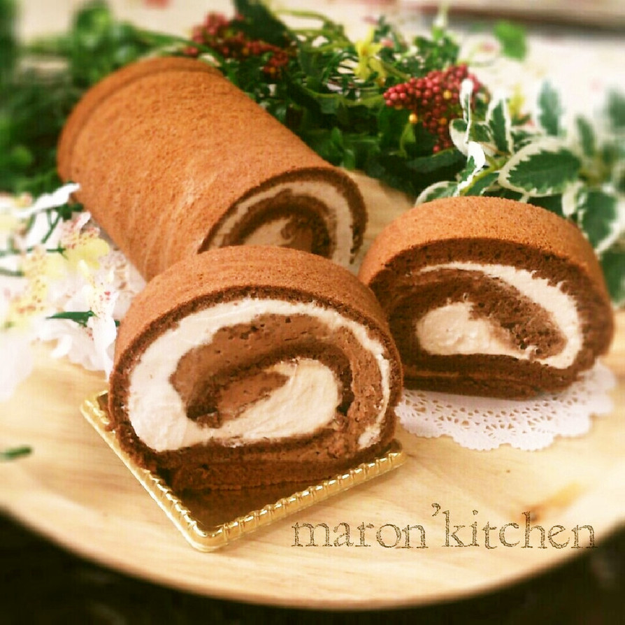 米粉の♡しっとり生チョコロールケーキの画像