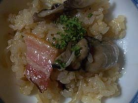 牡蠣の和風パエリャ