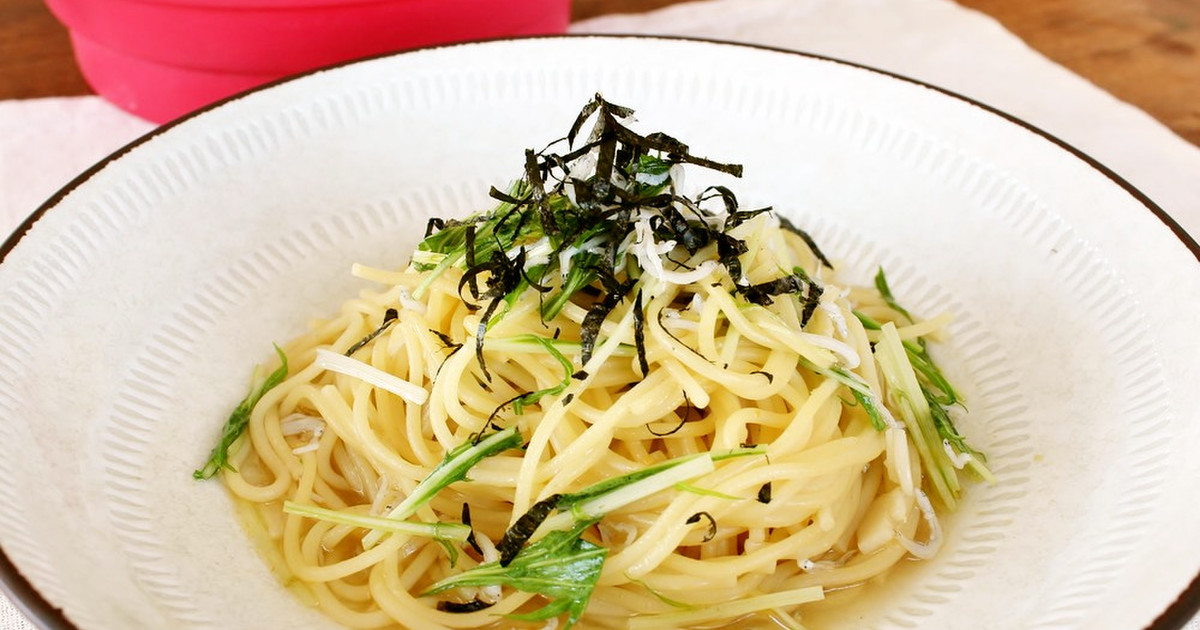 レンジで しらすと水菜の和風スープパスタ レシピ 作り方 By メトレフランセ クックパッド 簡単おいしいみんなのレシピが361万品
