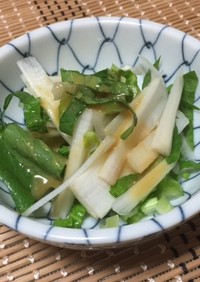 白うどと小松菜酢みそ和え 食物繊維も豊富