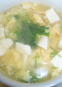 簡単☆水菜と豆腐の和風スープ