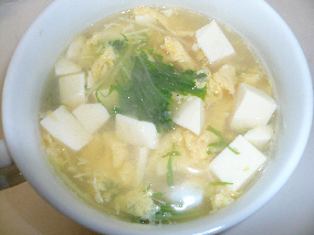 簡単☆水菜と豆腐の和風スープの画像